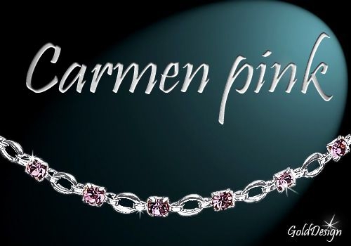 Carmen pink - řetízek rhodium